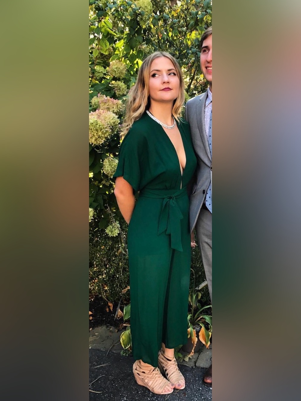 Reformation 4P emerald green jumpsuit